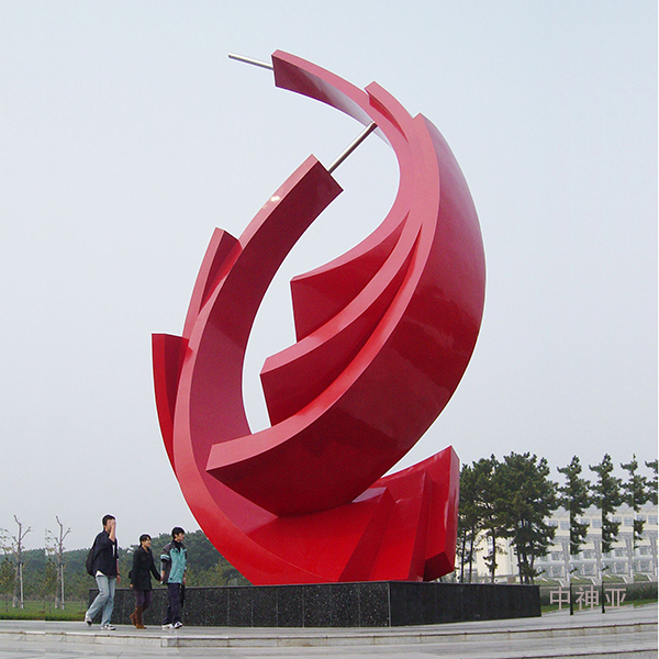 《航》高18m 不銹鋼著色 設(shè)計(jì):汪偉 2004年 位于山東大學(xué)威海分校